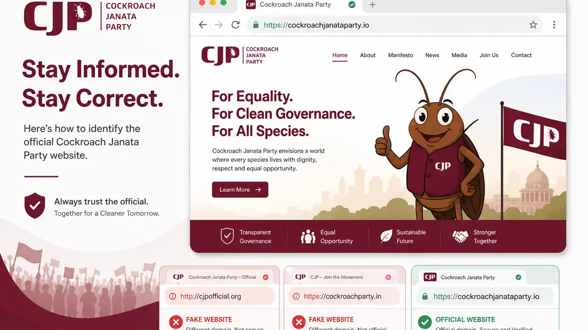 Cockroach Janata Party Official Website — Which Site Is Real? (2026)