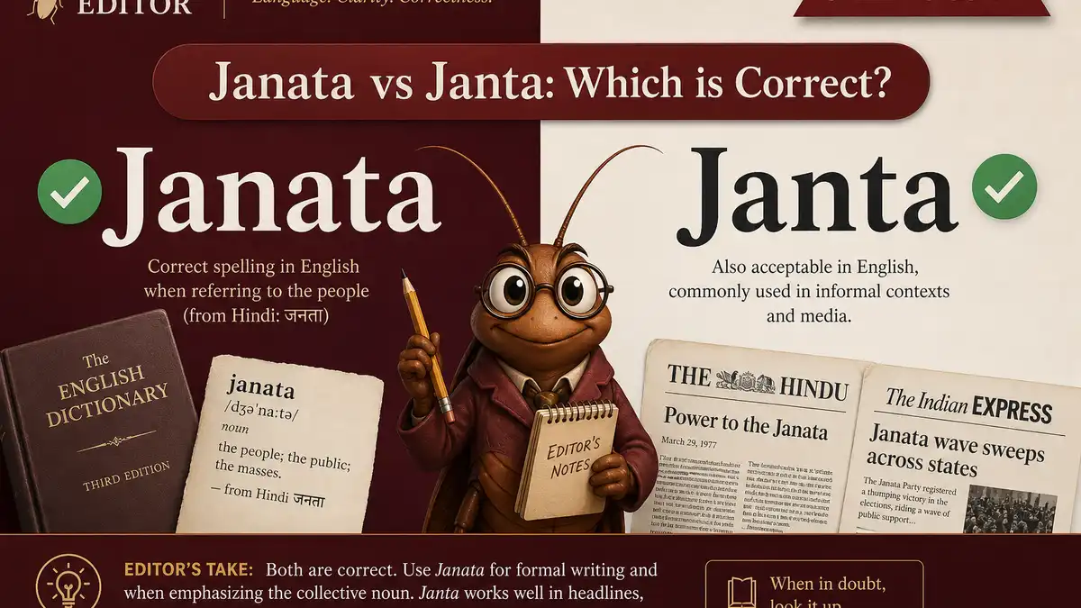Cockroach Janata vs Janta Party: Which Spelling Is Correct?
