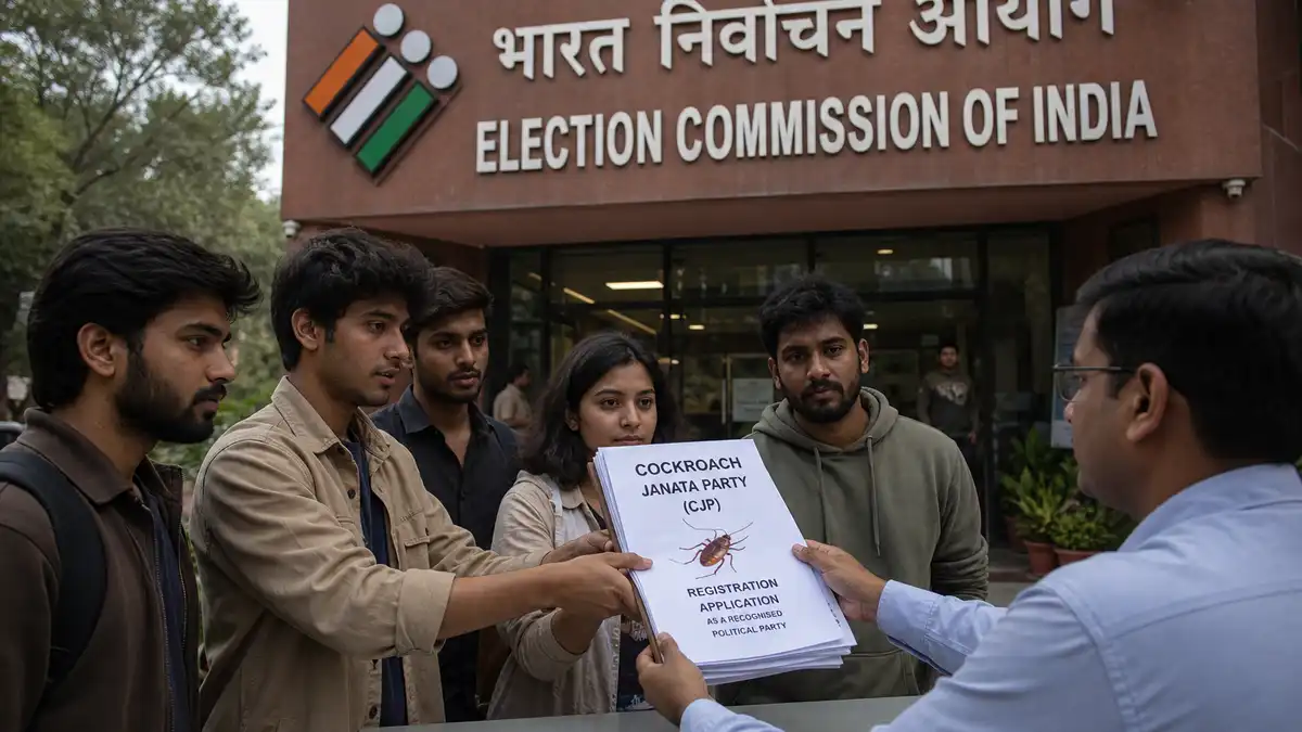 Cockroach Janta Party Election Commission Registration Attempt (2026)